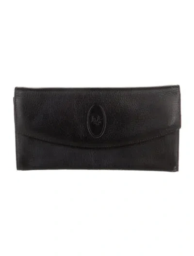 Pre-owned Dior Vintage Continental Wallet In Black