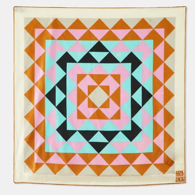 Pre-owned Dior Vintage Cream Geometric Print Silk Scarf