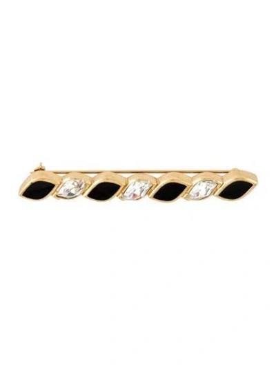 Pre-owned Dior Vintage Crystal & Enamel Brooch In Multicolor