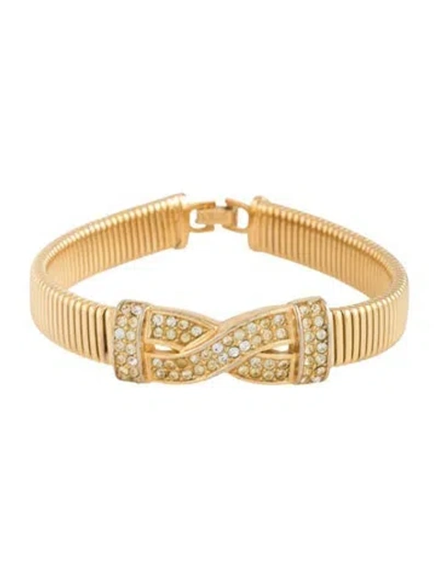 Pre-owned Dior Vintage Crystal Bracelet In Clear