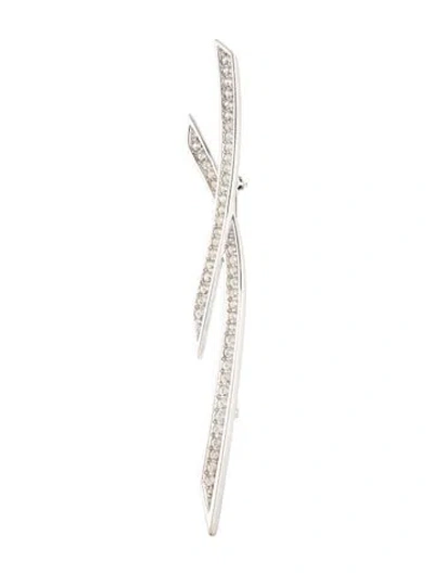 Pre-owned Dior Vintage Crystal Brooch In Clear