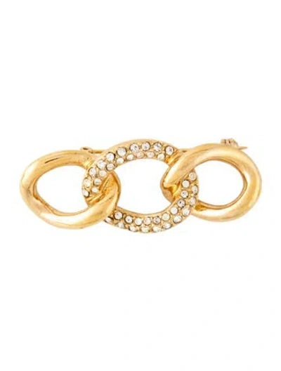 Pre-owned Dior Vintage Crystal Brooch Pin In Clear
