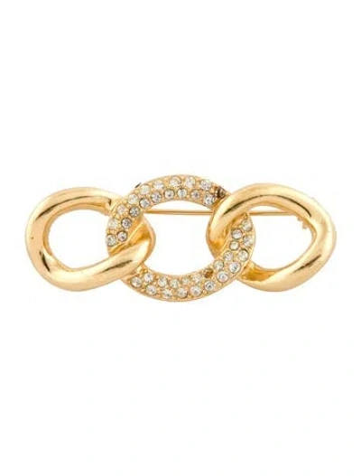 Pre-owned Dior Vintage Crystal Brooch Pin In Multi