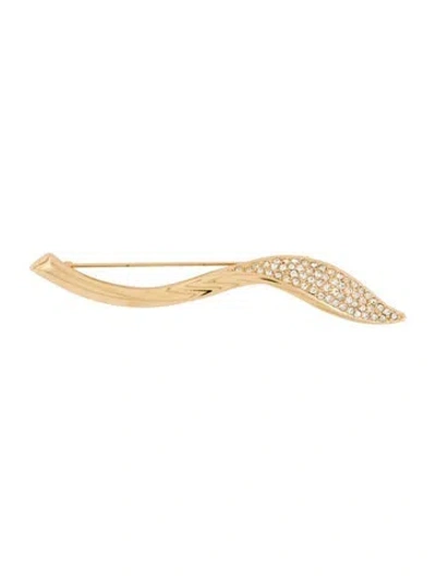 Pre-owned Dior Vintage Crystal Brooch Pin In Transparent