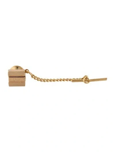 Pre-owned Dior Vintage Crystal Chain Link Pin Brooch In Multicolor