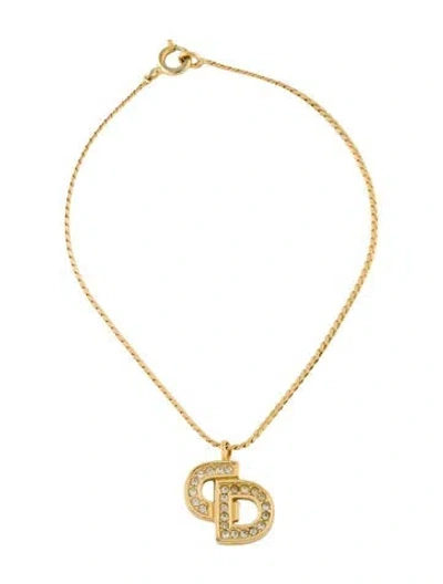 Pre-owned Dior Vintage Crystal Charm Bracelet, 7" In Multi