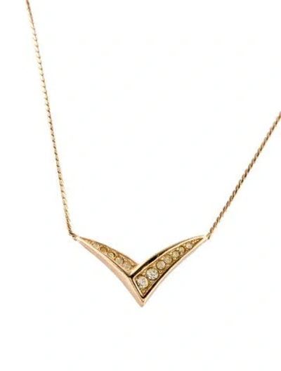 Pre-owned Dior Vintage Crystal Choker Necklace, 17" In Multi