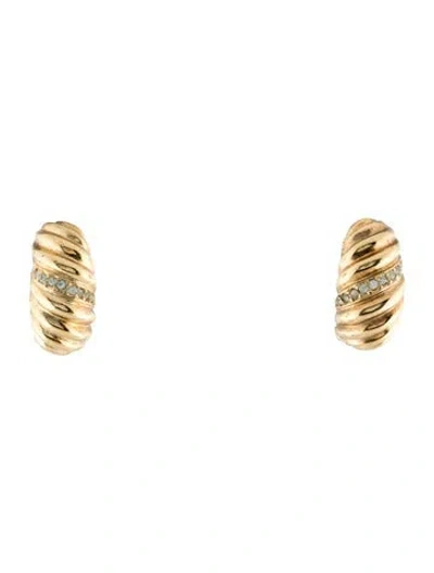Pre-owned Dior Vintage Crystal Clip On Earrings In Multi