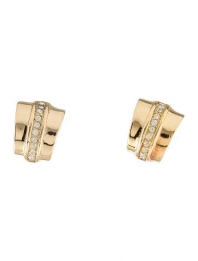 Pre-owned Dior Vintage Crystal Clip On Earrings In Multi