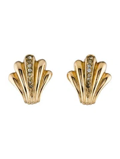 Pre-owned Dior Vintage Crystal Clip-on Earrings In Multi