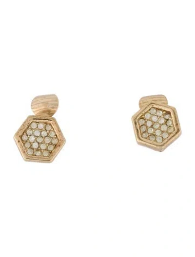 Pre-owned Dior Vintage Crystal Clip-on Earrings In Multi