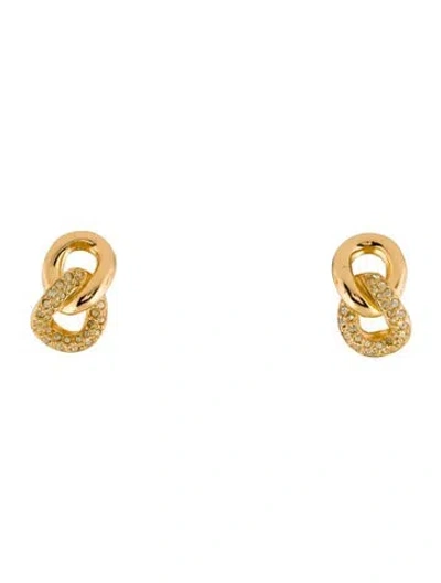 Pre-owned Dior Vintage Crystal Clip-on Earrings In Multi