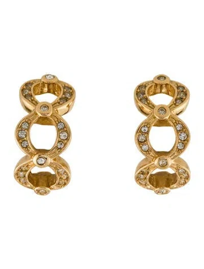 Pre-owned Dior Vintage Crystal Clip-on Earrings In Multi