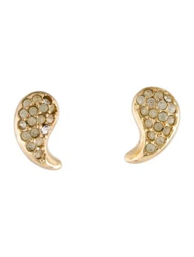 Pre-owned Dior Vintage Crystal Clip-on Earrings In Multi