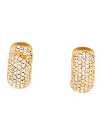 Pre-owned Dior Vintage Crystal Clip-on Earrings In Multi