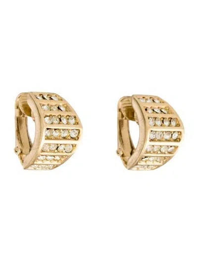 Pre-owned Dior Vintage Crystal Clip-on Earrings In Multi