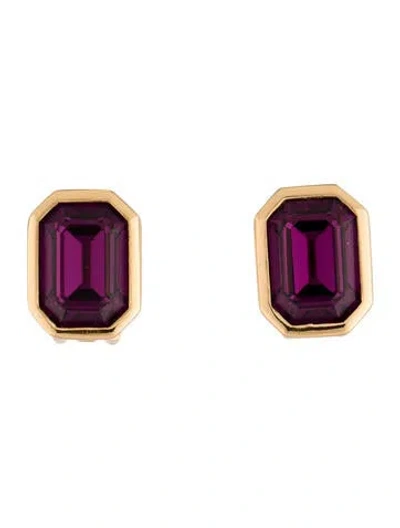 Pre-owned Dior Vintage Crystal Clip-on Earrings In Multi