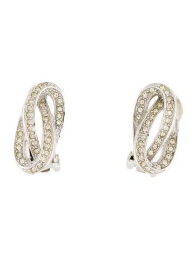 Pre-owned Dior Vintage Crystal Clip-on Earrings In Multi