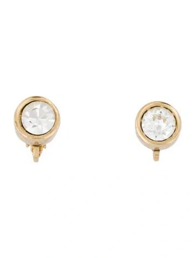 Pre-owned Dior Vintage Crystal Clip-on Earrings In Multi