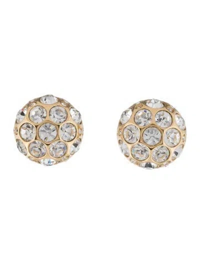 Pre-owned Dior Vintage Crystal Clip-on Earrings In Multi