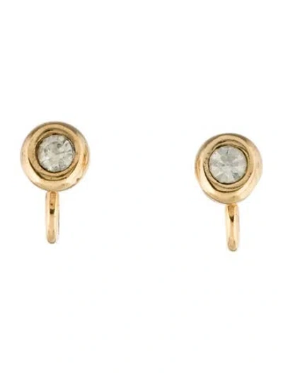 Pre-owned Dior Vintage Crystal Clip-on Earrings In Multi