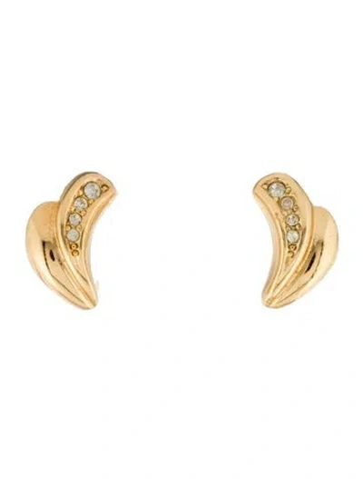 Pre-owned Dior Vintage Crystal Clip-on Earrings In Multi