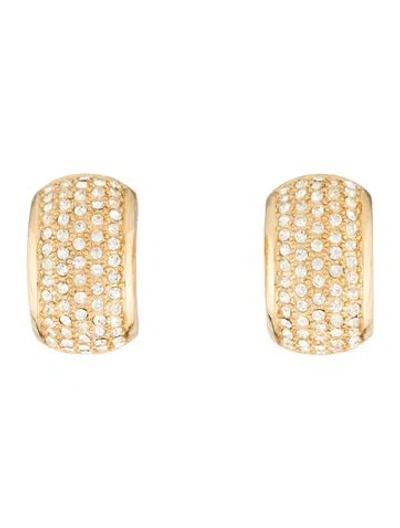 Pre-owned Dior Vintage Crystal Clip-on Earrings In Multi