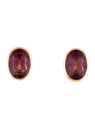 Pre-owned Dior Vintage Crystal Clip-on Earrings In Purple