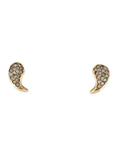 Pre-owned Dior Vintage Crystal Clip-on Earrings In Transparent