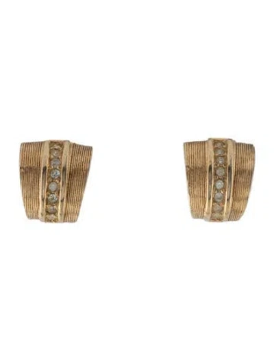 Pre-owned Dior Vintage Crystal Clip-on Earrings In Transparent