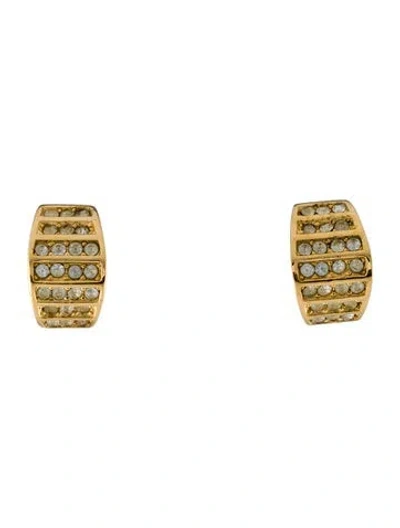 Pre-owned Dior Vintage Crystal Clip-on Earrings In Transparent