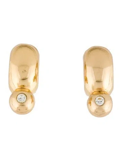 Pre-owned Dior Vintage Crystal Clip-on Earrings In Transparent