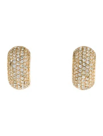 Pre-owned Dior Vintage Crystal Clip-on Earrings In Transparent