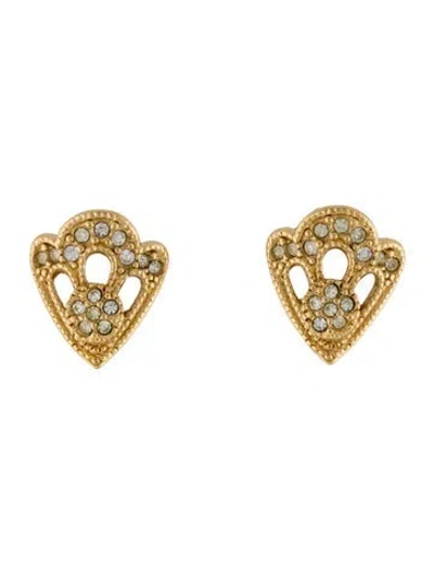 Pre-owned Dior Vintage Crystal Clip-on Earrings In Transparent