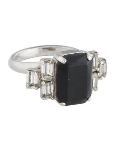 Pre-owned Dior Vintage Crystal Cocktail Ring In Multicolor