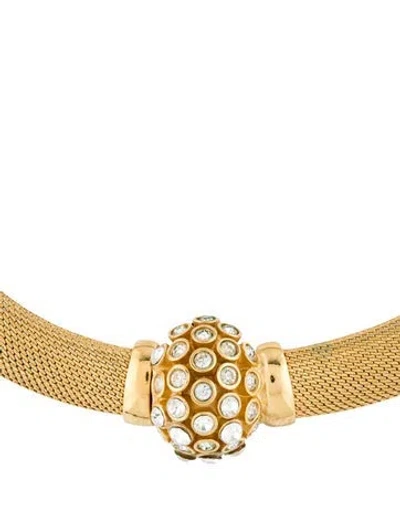 Pre-owned Dior Vintage Crystal Collar Necklace, 18" In Multi