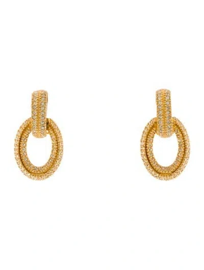 Pre-owned Dior Vintage Crystal Door Knocker Clip-on Drop Earrings In Multi