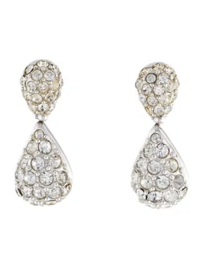 Pre-owned Dior Vintage Crystal Drop Earrings In Multi