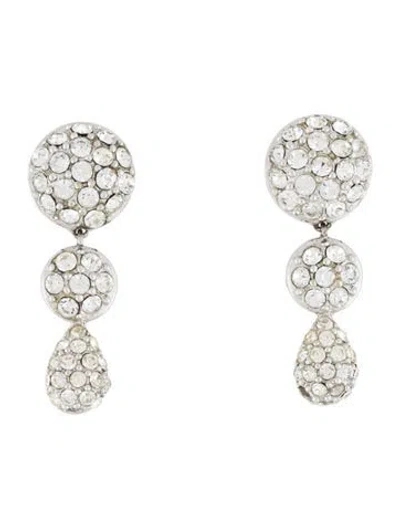 Pre-owned Dior Vintage Crystal Drop Earrings In Multi