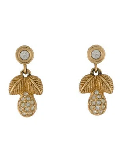 Pre-owned Dior Vintage Crystal Drop Earrings In Transparent