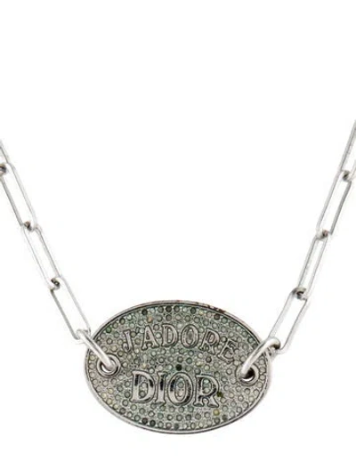 Pre-owned Dior Vintage Crystal J'adore  Choker Necklace, 16.25" In Multi