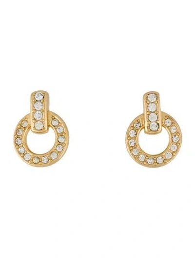 Pre-owned Dior Vintage Crystal Knocker Drop Earrings In Multicolor