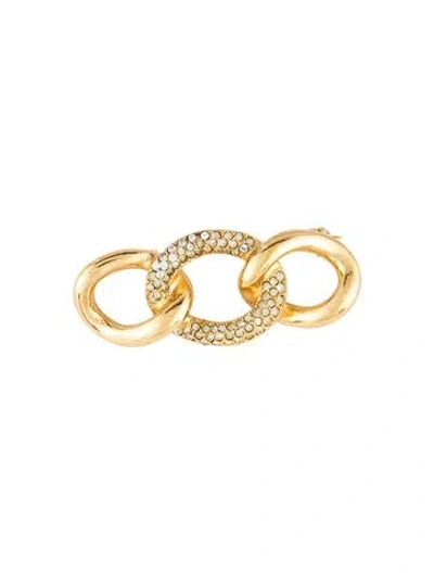 Pre-owned Dior Vintage Crystal Link Brooch In Multicolor