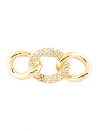 Pre-owned Dior Vintage Crystal Link Brooch In Transparent