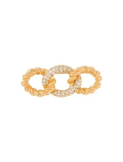 Pre-owned Dior Vintage Crystal Link Brooch In Transparent