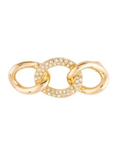 Pre-owned Dior Vintage Crystal Link Pin Brooch In Multi