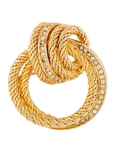 Pre-owned Dior Vintage Crystal Rope Brooch In Multicolor