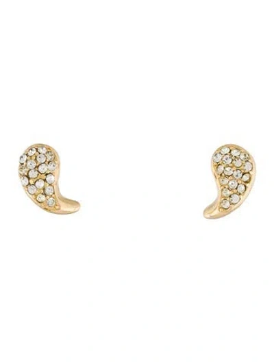 Pre-owned Dior Vintage Crystal Teardrop Clip-on Earrings In Transparent