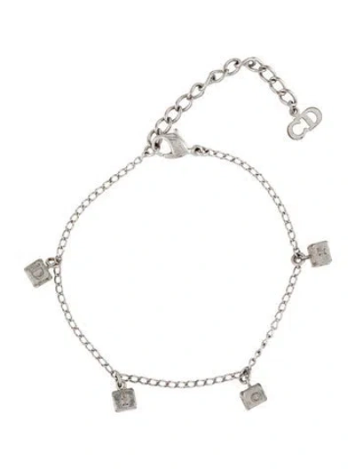 Pre-owned Dior Vintage Cube Charm Bracelet, 8.75" In Multi