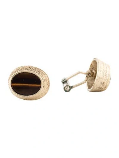 Pre-owned Dior Vintage Cufflinks In Brown